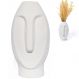 Vaso Decorativo Solitário Moai 18cm Artesanal Em Cimento - Branco