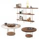 Conjunto Infinity Aparador 2 Mesas Centro Sky MDF/Vidro Castanho G26 - Hb Móveis