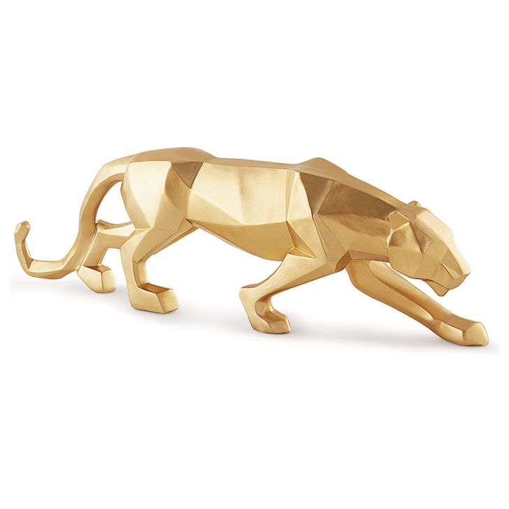 Escultura Decorativa Felinos Iii Dourada
