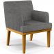 Poltrona Decorativa Para Sala de Estar Base Mel Beatriz W01 Linho Cinza Escuro - Lyam Decor