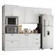 Cozinha Completa Americana 4 Peças com Balcão 120cm Branco - Móveis Henn