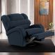 Poltrona do Papai Sala de Cinema Reclinável Kylie Glider Manual Giratória USB Veludo Azul G23
