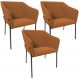 Kit 3 Cadeiras Para Sala de Jantar Estar Living Olívia L02 Bouclê Terracota - Lyam Decor