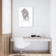 Quadro Mulher Negra em Linhas 86x60 Sem Moldura