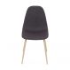 Cadeira Design Linho Sala De Jantar Base Bege E Grafite