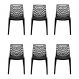 Conjunto de 6 Cadeiras Gruv Preta
