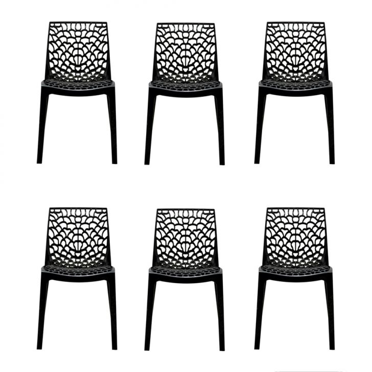 Conjunto de 6 Cadeiras Gruv Preta