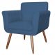 Poltrona Decorativa Isa em Tressê Suede Azul Marinho - DS Estofados