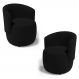 Kit 02 Poltronas Decorativas Aisha Orgânica Suede Preto - Desk Design