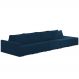 Sofá Ilha Modular Para Sala 432cm com Puff Dublin K01 Veludo Azul Marinho - Lyam Decor
