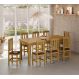 Conjunto Mesa De Madeira Mel 200x88 + 8 Cadeiras Estofadas Sfa