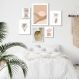 Kit 6 Quadros Minimalistas - Beges - com vidro