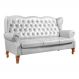 Sofá Chesterfield 3 Lugares Imperador Vintage Retrô Capitonê Couro Branco