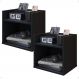 Kit 2 Mesinhas Decorativas Quarto Mesa de Cabeceira Madri Suspensa Divisória Organizadora Nicho - Preto - RPM Móveis
