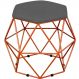Puff Decorativo Aramado Bronze Six L02 Suede Cinza - Lyam Decor