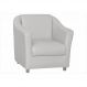 Poltrona Decorativa Tilla Pés Cromado Napa Branco - DS Estofados