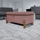 Puff Recamier Baú Para Sala Quarto Cama Casal 100 cm Versallies Boucle Rosê
