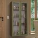 Cristaleira Suspensa 70 cm 2 Portas de Vidro Rustic/Verde Vik Madesa