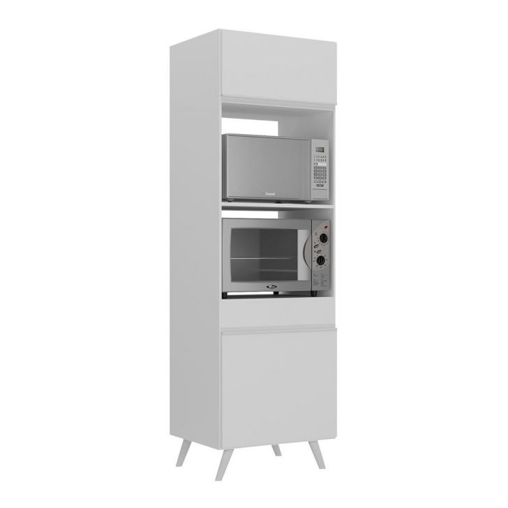 Paneleiro 2 Portas 63cm para Forno e Microondas Veneza Multimóveis V3679 Branco