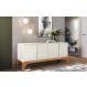 Buffet Amalf Suporte P/ Decoração 4 Portas Para Itens - Off White Perolizado/Jequitiba