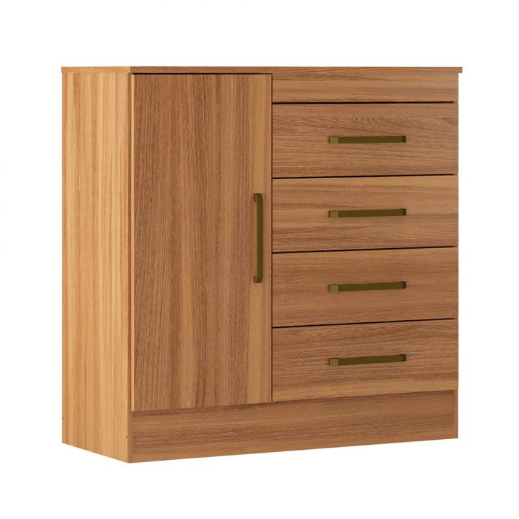Cômoda Montevidéu 1 Porta 4 Gavetas Amêndoa