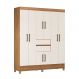 Guarda-Roupa Casal Munique 8 Portas 2 Gavetas Amêndola e Off White