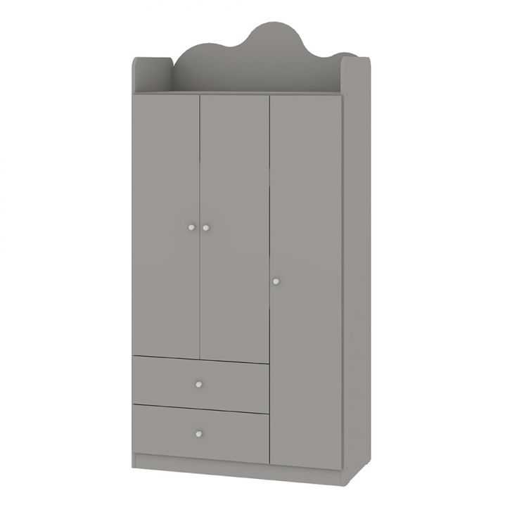 Guarda-Roupa Infantil Nuvem 100% MDF 3 Portas 2 Gavetas Fendi
