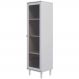 Cristaleira 1 Porta Vidro Pes Madeira 151x40 cm E963 Branco Dtall