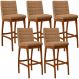 Kit 05 Banquetas Alta Para Cozinha Sala De Jantar Fixa Mila L02 Bouclê Mostarda - Lyam Decor