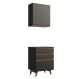Kit Armário de Cozinha Aéreo e Balcão com 3 Gavetas 60 cm Preto Reims Madesa
