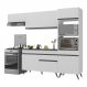 Armário de Cozinha Compacta 252cm Veneza Multimóveis V3690 Branco/Preto