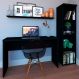 Conjunto de Mesa com Estante e Prateleira de Escritório Corp Preto