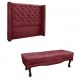 Conjunto de Cabeceira Casal com Recamier Vicenza Veludo Vinho