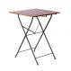 Mesa Dobrável 60x60cm em Ferro e Madeira Demolição Maciça Natural
