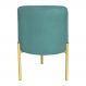 Puff Decorativo Soren Suede Azul Turquesa Pés de Ferro Dourado - Pallazio