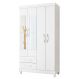 Guarda Roupa Solteiro 103cm com Espelho Dony Flex A02 Branco - Mpozenato
