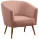 Poltrona para Sala e Escritório Decorativa Pé Palito Belize Veludo Rosê