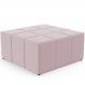 Puff Decorativo Para Sala de Estar Quadrado Milano 90x90cm W01 Bouclê Rosê - Lyam Decor
