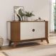 Aparador Buffet 140cm 2 Portas com Pés Retrô Multimóveis CR50129 Cinamomo/Off White
