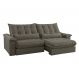 Image of Sofá 3 Lugares Retrátil e Reclinável Aruba Veludo Cinza 210 cm MO895UP61QUGMOB