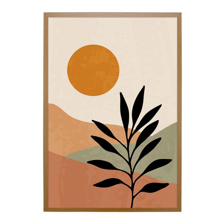 Quadro Natural Sol com Vidro Colorido 60x90 cm