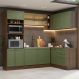Armário de Cozinha Completa de Canto 399 cm Rustic/Verde Vik Madesa 02