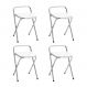 Conjunto de 4 Bancos | Banquetas Mocho Dobrável 101-X Branco Criativa