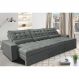 Sofá Retrátil e Reclinável 3,52m com Molas Ensacadas Cama Inbox Gold Tecido Suede Velusoft Cinza