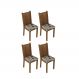 Kit 4 Cadeiras de Jantar 4290 Madesa Rustic/Hibiscos