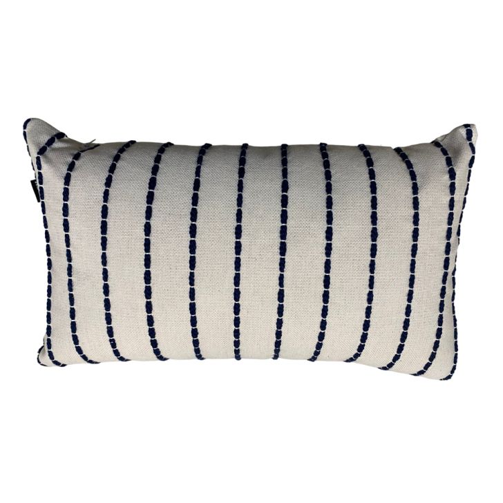 Almofada Jacquard Toulon 30x50 Azul Marinho e Cru