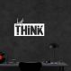 Quadro Escultura Frase Just Think 100x58 Branco