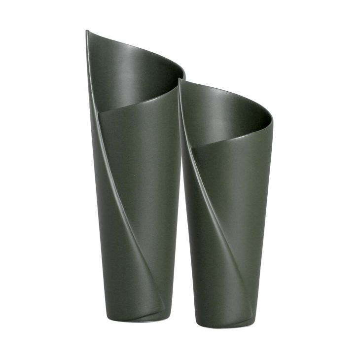Dupla Vaso de Cerâmica para Decoração de Sala Florença Verde Lúpulo
