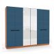 Image of Guarda-Roupa Casal com Espelho Lisboa 6 Portas 4 Gavetas Freijó e Azul MO895CL61OSCMOB