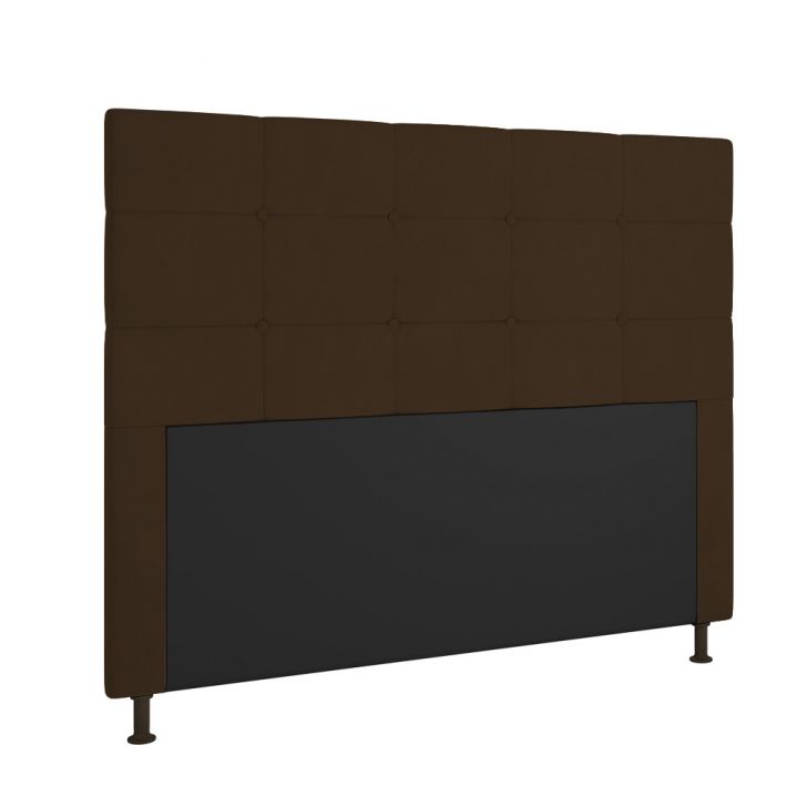 Cabeceira Stambul Para Cama Box Casal 140 cm Suede Marrom - D'Rossi